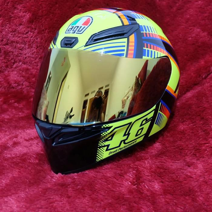 Visor Glass Helmet Agv K3sv K1 And K5 Gold And Blue Non Emboss Clear Shopee Singapore