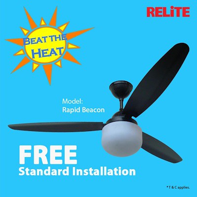 Relite Rapid Beacon Ceiling Fan C W Light Kit Standard Installation