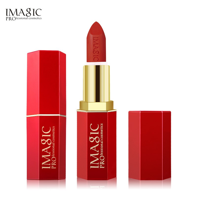 Imagic Long Lasting Matte Lipsticks Crystal Column Matte Cosmetic Red Tube Lip Gloss 12 Colors 1998