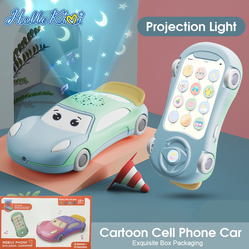 Learning Toy Mobile Dinosaur Phone Gift for Kids Children w/ Projection Function 