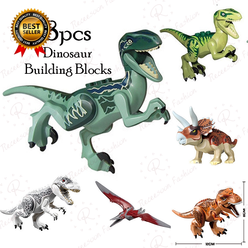 dinosaur assembling building blocks set