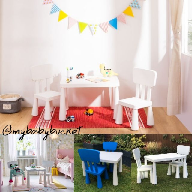 Ikea Mammut Children S Square White, Round Space Saver Table And Chairs Ikea Singapore