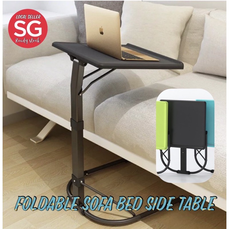 Foldable Portable Adjustable Sofa Bed Side Table Shopee Singapore