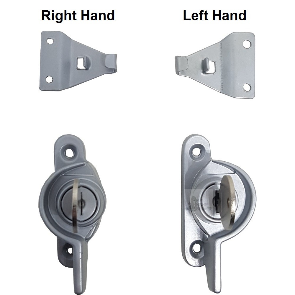 Sliding Window Lock with Key Hole to Hole 4.8 cm Black / Aluminium