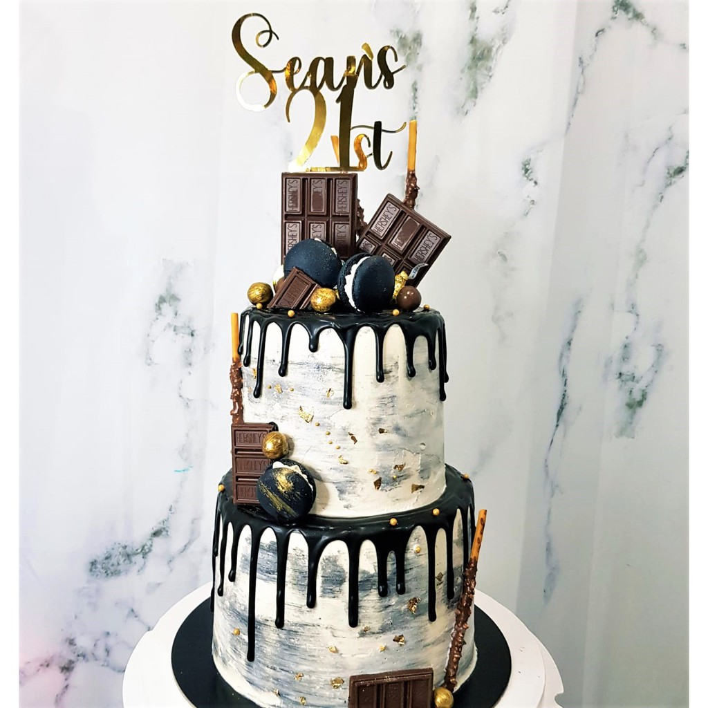 Chocolate Drip Marble Two Tier Money Pulling Cake Shopee Singapore