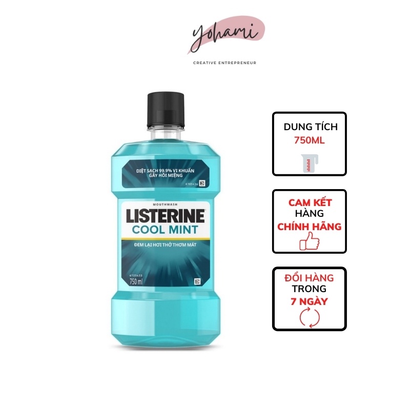 Listerine Whitening Mint Mouthwash 750ML Prevent Tooth Decay Antiseptic