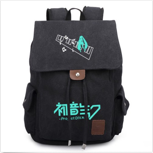 Fashion Anime Hatsune Miku Canvas Laptop Backpack School Bag Shoulder Bag Travel