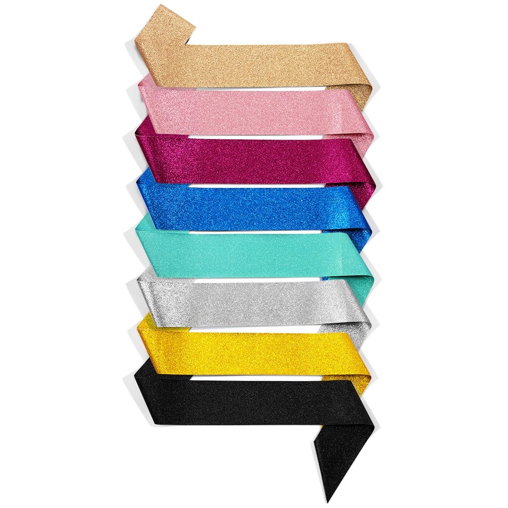 Glitter Sash Blank Satin Sash Plain Sash Make Your Own DIY Sash 9.5cm