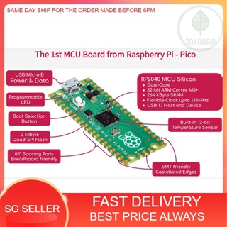 (Local Stock) Raspberry Pi pico Microcontroller Board - with a pair of 20-way male headers, NOT soldered pico