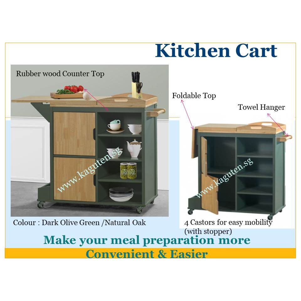 Dark Olive Green Kitchen Cabinet, Portable Kitchen Cabinet Singapore