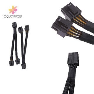 2PCS GPU PCIe 8 Pin Female to Dual 2X 8 Pin (6+2) Male PCI Express Power Adapter Braided Y-Splitter Extension Cable,20cm