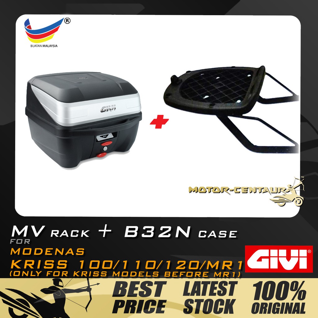 Set Kombo Kotak Box Givi B32n Top Case Givi Modenas Kriss 100 110 120 Mr1 Mv Monorack Shopee Singapore