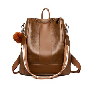 Image of Korean Fashion Women Backpack Casual Leather Women's Bag with fur Backpacks #395