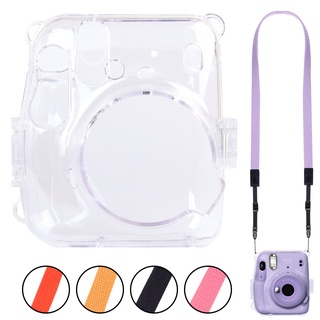 Ready Stock Camera Protective Case Protective Case Camera Bag Polaroid Protective Case mini11 Camera Case 7C7S/8/9/25/90 Transparent Crystal Case Non-Soft Silicone Case Dust-resistant Shock-resistant All-Inclusive Protective Case Cute Camera Bag Crossbody