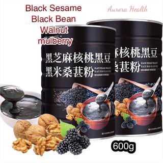 【SG Ready Stock】Black Sesame Walnut Bean Rice Mulberry Powder 养生黑芝麻核桃黑豆米桑葚粉 600g