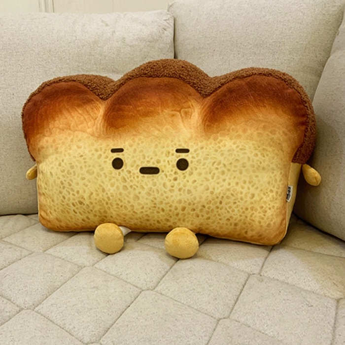 Sleeping Bread Slices Cat Dog Plush Toy Toast Cushion Soft Throw Pillow Mat S 