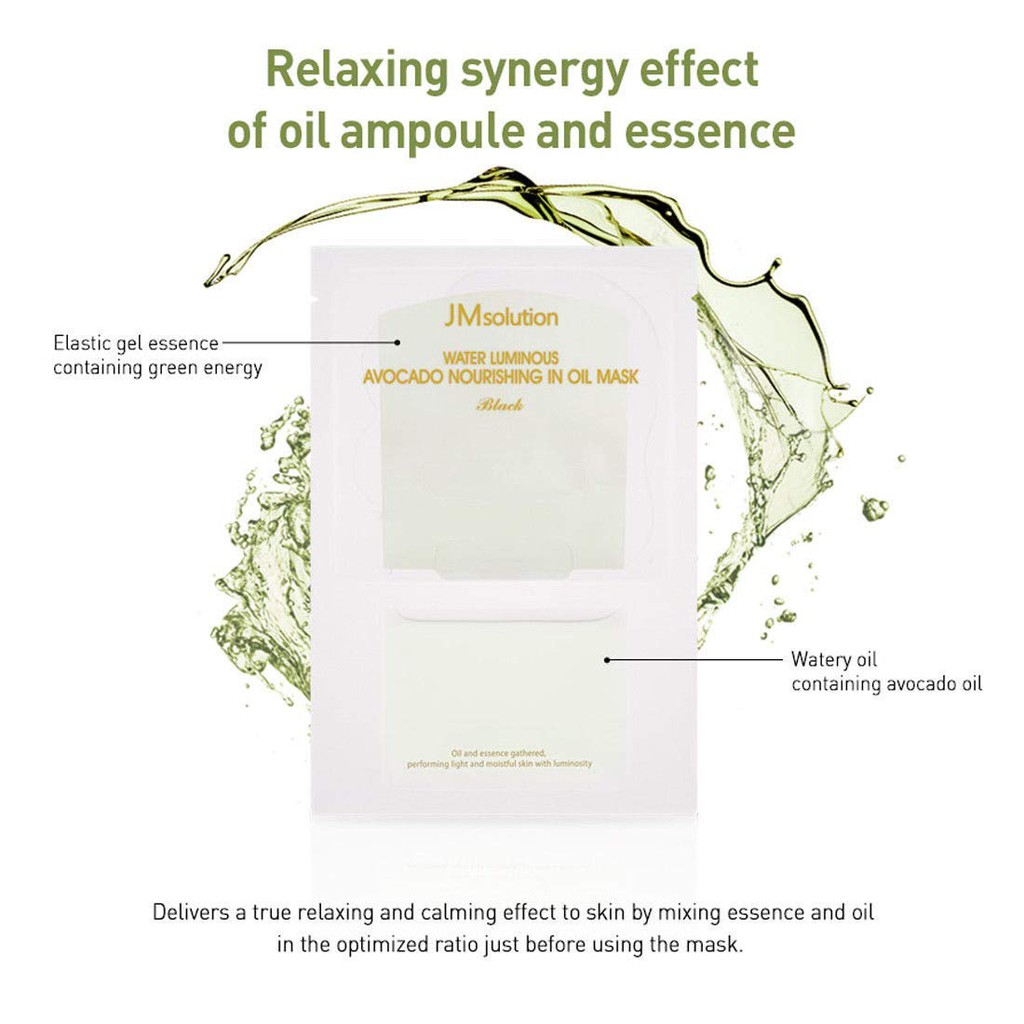 Resultado de imagem para JMsolution Water Luminous Avocado Nourishing In Oil Mask- 28ml