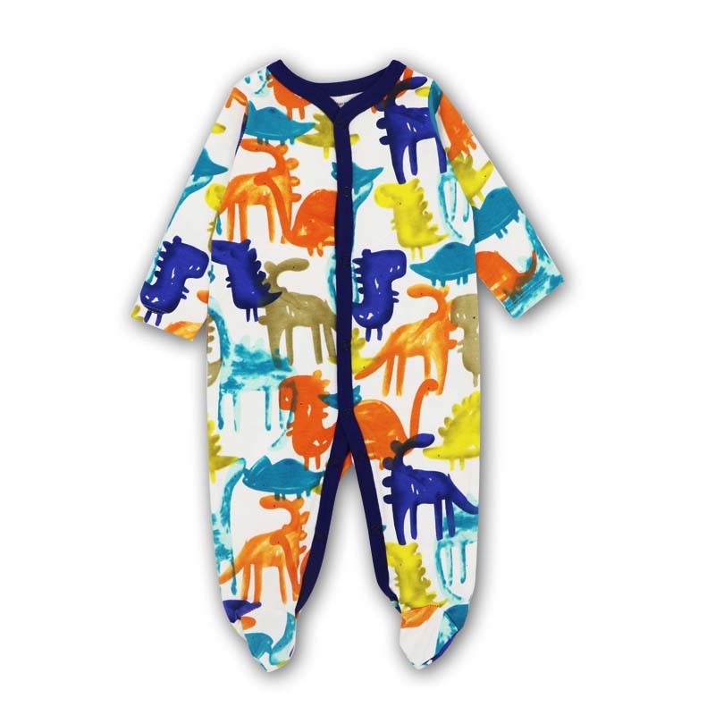 Mothernest Baby Boys Footed Pajamas 3-Pack Cotton Long Sleeve Romper Jumpsuit Sleeper Sleep and Play