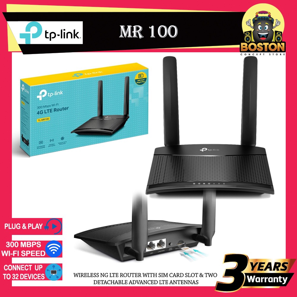 Tp Link Tl Mr100 Wireless N300 4g Lte Mobile Direct Sim Modem Router Beecost