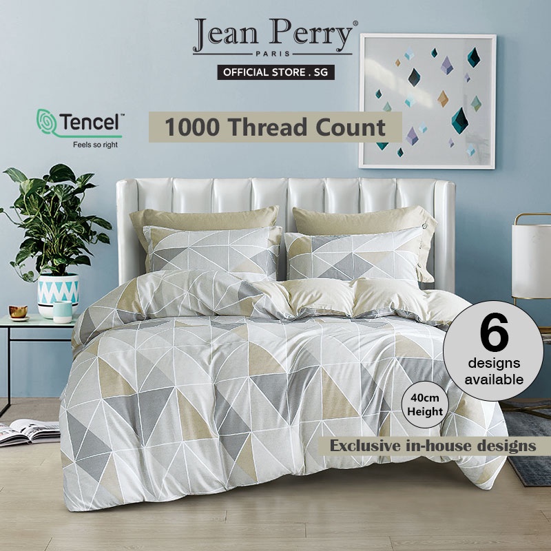 Jean Perry Linton 1000TC Tencel Quilt Cover Set I Tencel Fitted Sheet I