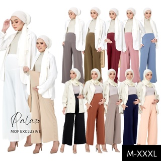 [ready stock] maternity pants palazzo pants with pocket seluar pregnant seluar mengandung m-xxxl 孕妇裤托腹裤 mf004a