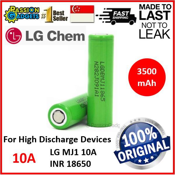 18650 3500mAh LG MJ1 Rechargeable Battery Flat Top Shopee Singapore