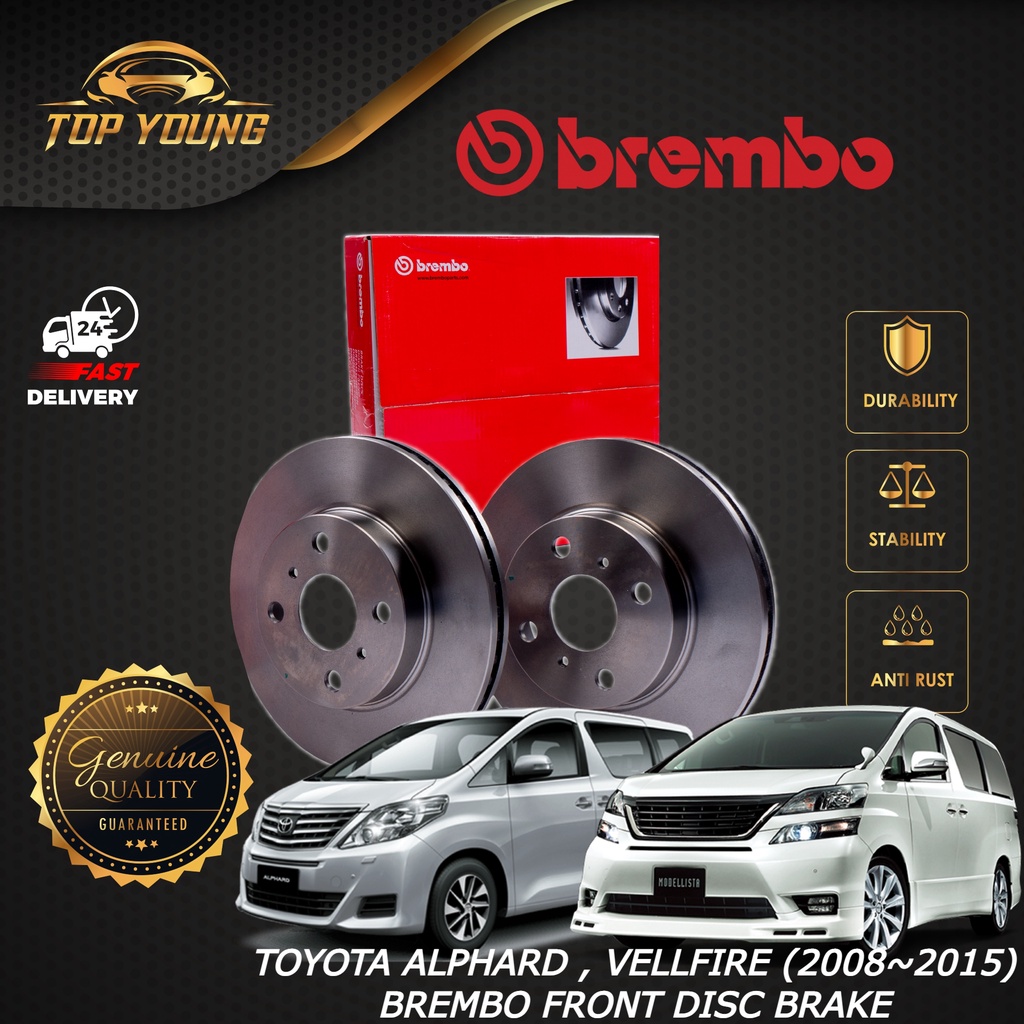 Brembo Toyota Alphard 2008 2015 Vellfire 2008 2015 Anh20 Front Fw Depan 100 Original Brembo Disc Brake Rotor Shopee Singapore