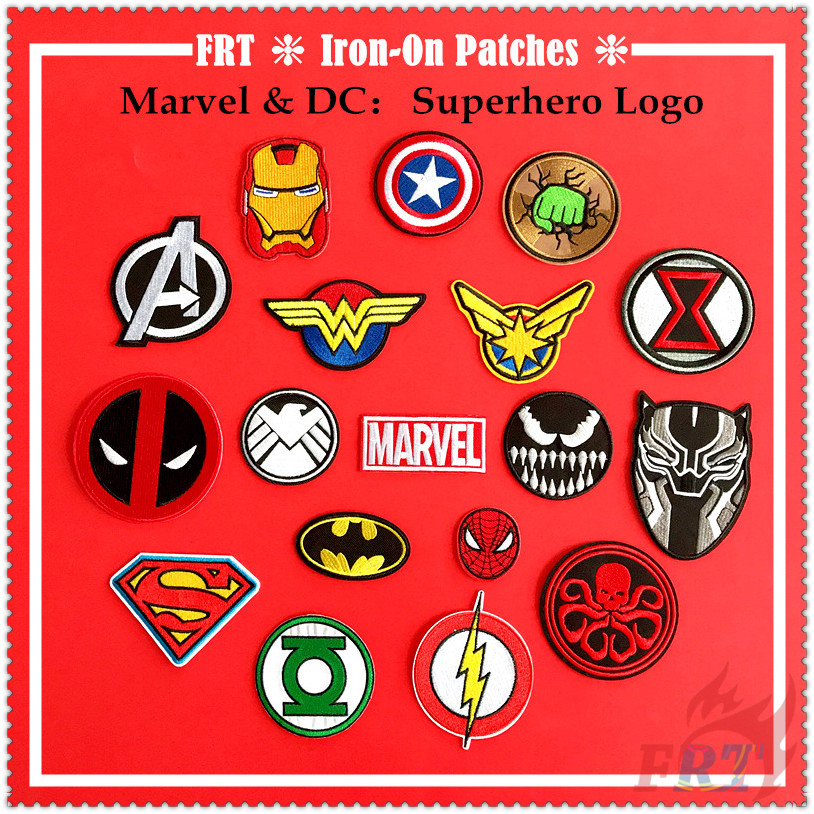 Marvel Dc Superhero Logo Iron On Patch 1pc Captain America Iron Man Spider Man Batman Diy Embroidery Patch Iron On Sew On Badges Patches Shopee Singapore