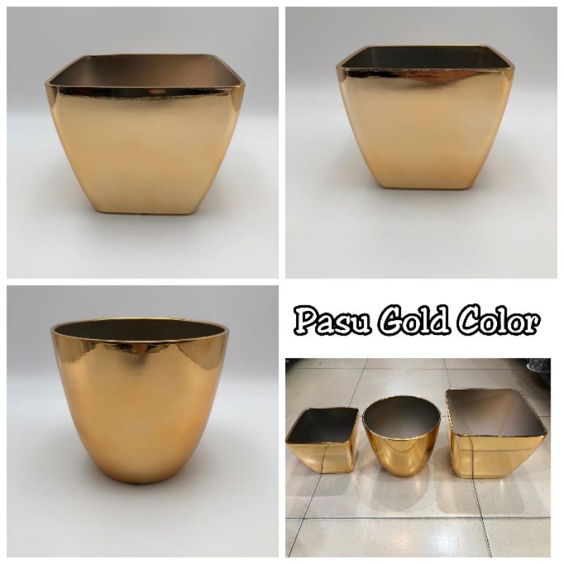  Pasu  Gold  Color New Arrival Vase Plastic Gold  1pc 