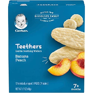 Organic Gerber Teethers Gentle Baby Teething Snacks Biscuits 24 Wafers ...