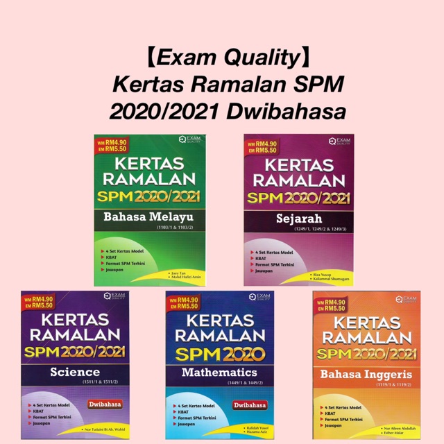 Exam Quality Spm 2020 2021 Dwibahasa Ramalan Paper Shopee Singapore