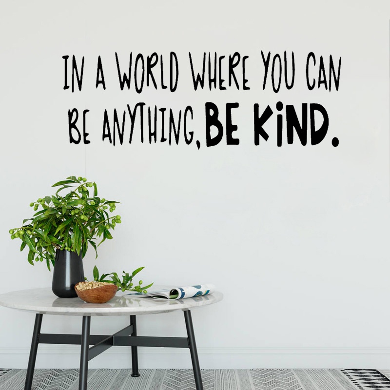 Be Kind Phrase Wall Sticker Office Room Vinyl Decal Positive Quotes 