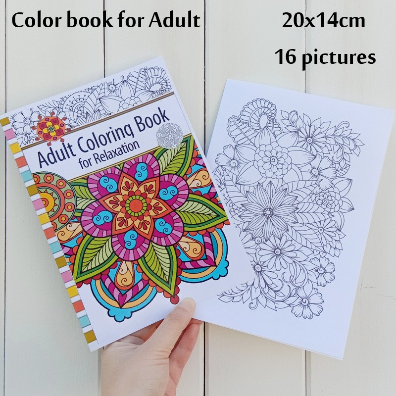 Coloring Book For Adult For Stress Relief Colouring Book Size 20x14cm Shopee Singapore