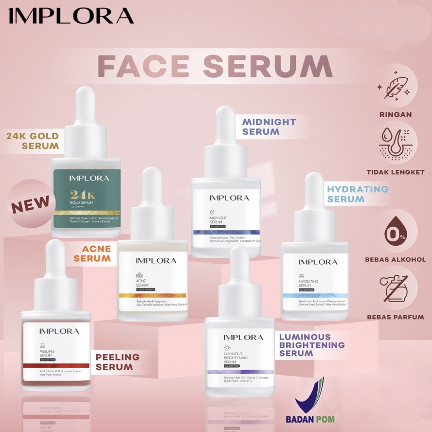 Implora Face Serum Acne Brightening Face Serum Peeling Midnight