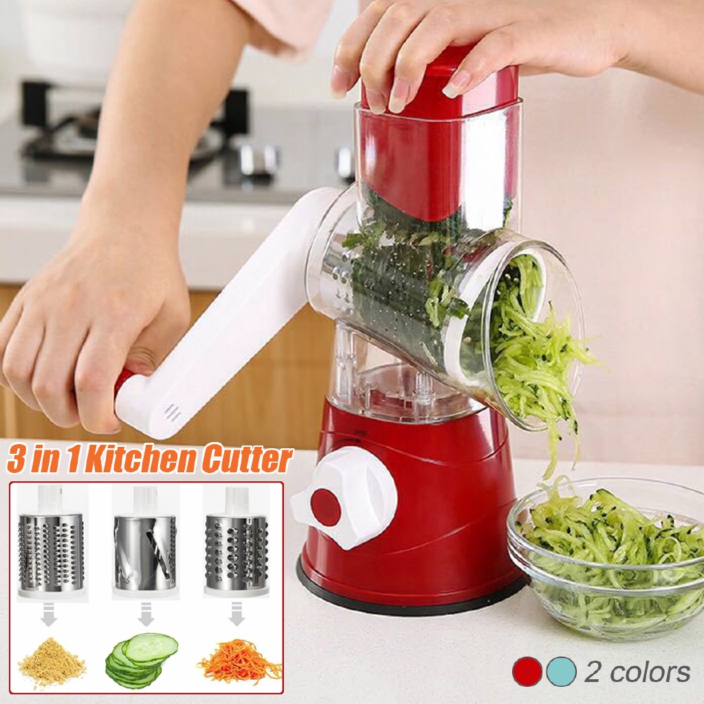 Multi function Drum Rotary Grater Manual Cheese Vegetable Slicer Cutter