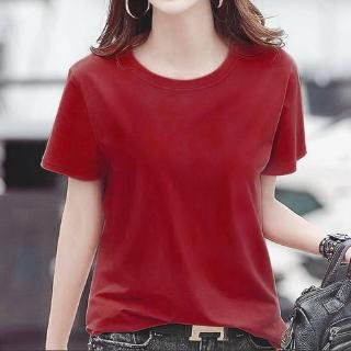 Women Short-sleeved T-shirt Student Korean Version of Solid Color Bottoming Shirt