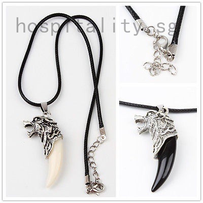 Unique Stainless Steel Men Domineering Wolf Tooth Shape Pendant Necklace PVCA