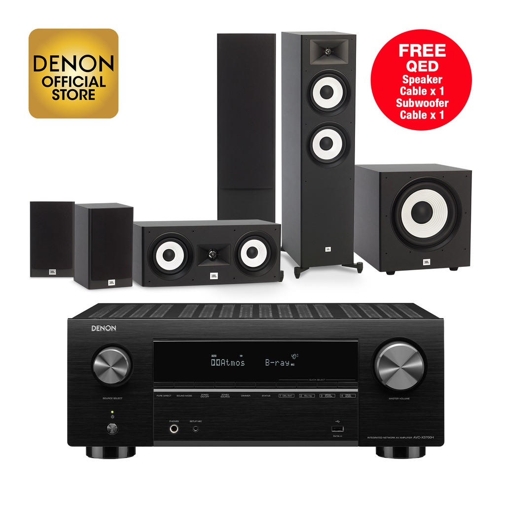 DENON AVCX3700H 9.2 Ch. 8K AV Receiver + JBL Stage Speakers System blk