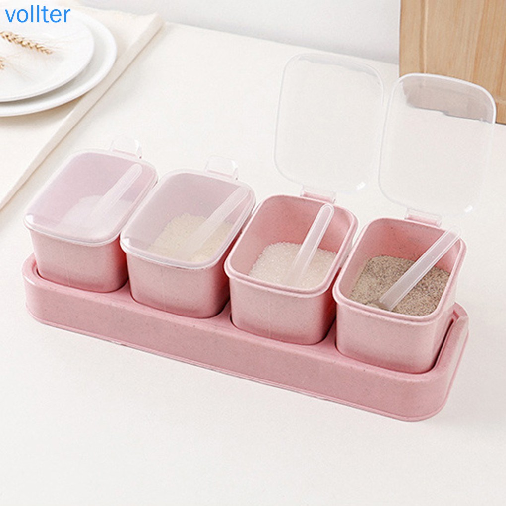 Wheat Straw Seasoning Box Pepper Salt Can Jar Pot For Home Kitchen 新製品情報も満載