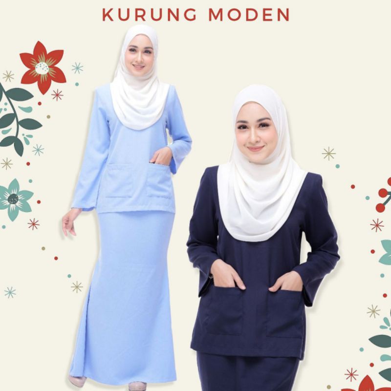 Baju Kurung Moden Baju Kurung Kedah Berpoket Mini Kurung Baju Raya Plain Ironless Kain A Cut Duyung Material Como Crepe Shopee Singapore