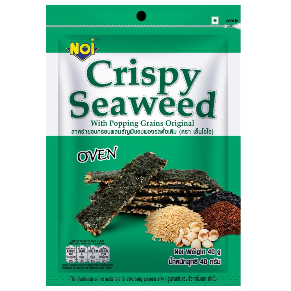 Tong Garden NOI Crispy Seaweed With Popping Grains 40g (Bundle of 2