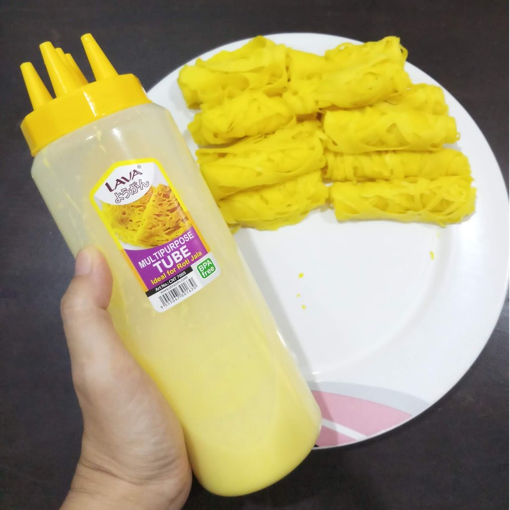 Shop Malaysia Botol Acuan Roti Jala 5 Lubang Lava Sauce Squeezer Multipurpose Tube Shopee Singapore