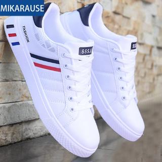 Mikarause White Casual Shoes Men Leather Sneakers Male Comfort Sport Running Sneaker Man Tenis mocassin Fashion Breathable Shoes