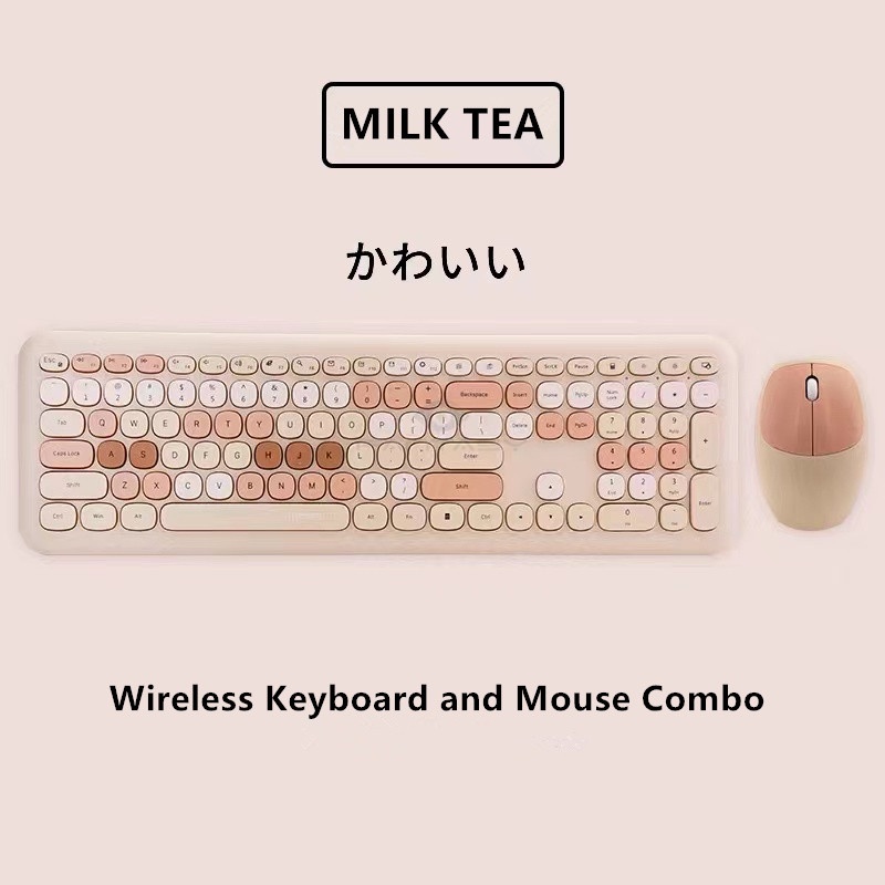 ORIGINAL Mofii 666 Mixed Color Keycap 2.4Ghz Wireless Keyboard and Mouse Combo Set for Home Office