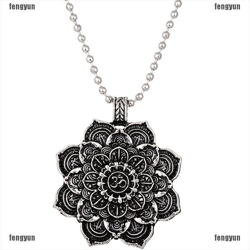 A LOVELY TIBETAN SILVER FLOWER THEMED  NECKLACE ON 18"  SNAKE CHAIN NEW.