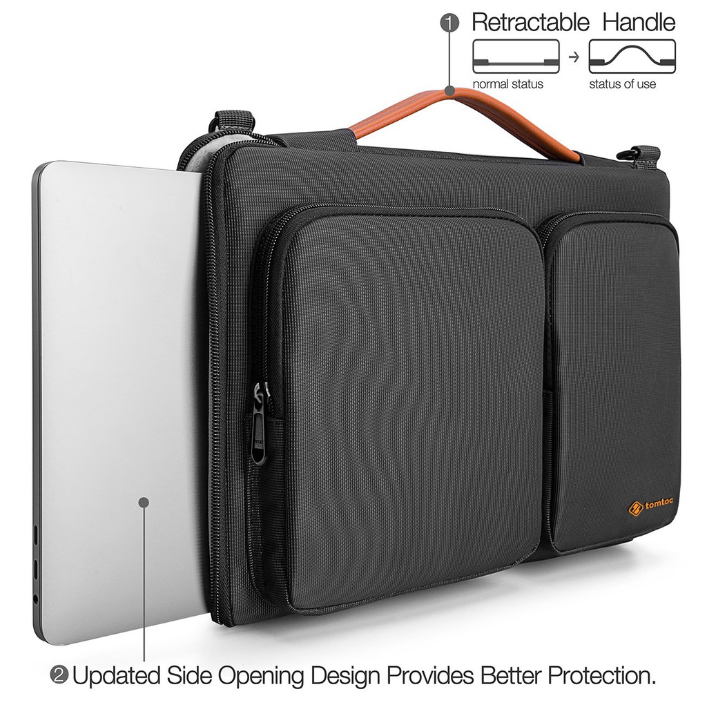 tomtoc 15 inch laptop shoulder bag