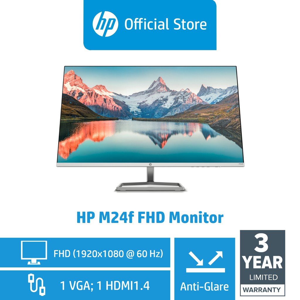 HP M24F Display Monitor / 23.8 FHD / IPS Display / 3 Sided MicroEdge Bezel / 5ms GtG / 75 Hz