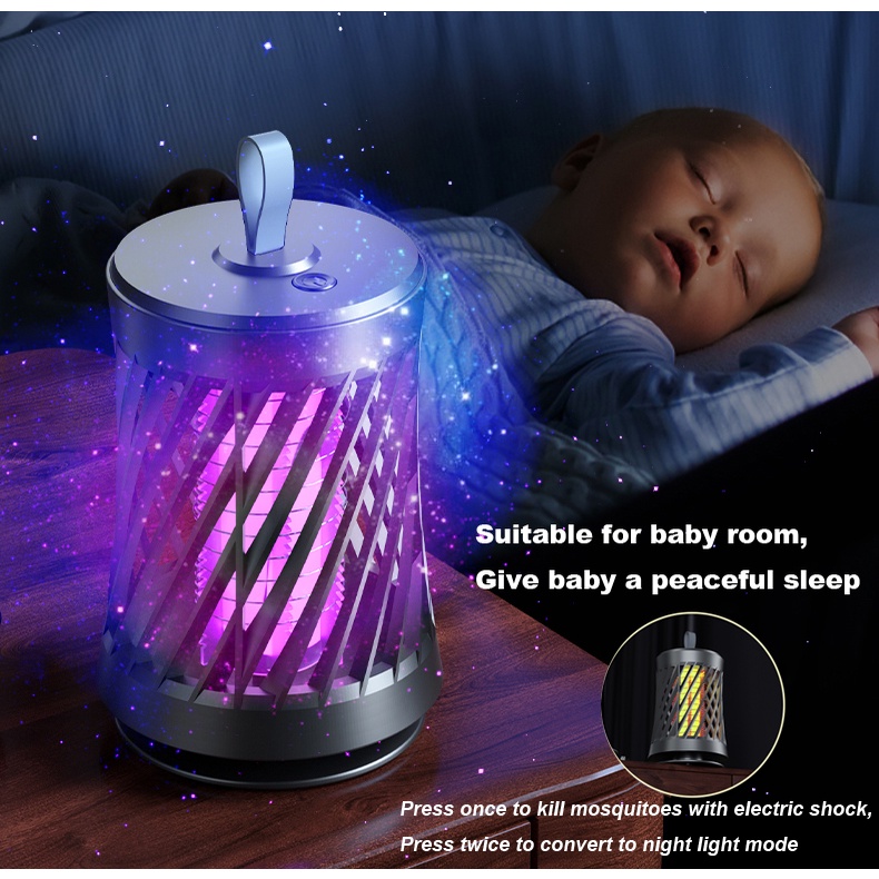 2022 NEW Electric Shock Mosquito Killer Lamp Home Insect Fly Trap Pest Control  Repellent USB Charging Night Light | Shopee Singapore