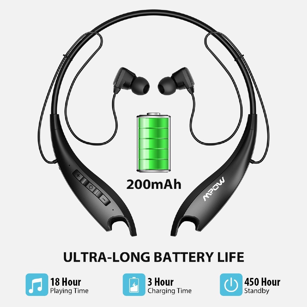bluetooth neckband with long battery life