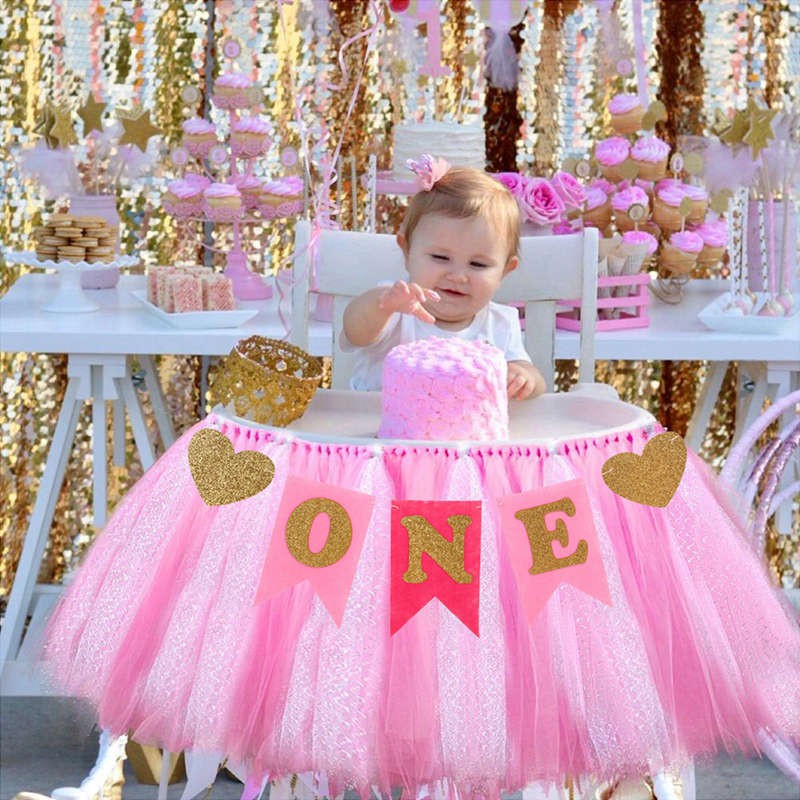 Baby Boy Girl First Birthday Chair Banner One Year 1st Birthday